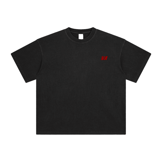 VA Blue Collar Worker Washed T-Shirt Blk/Red