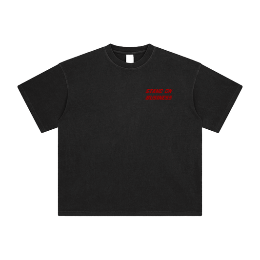 Stand On Business Vintage Washed T-Shirt Blk/Red