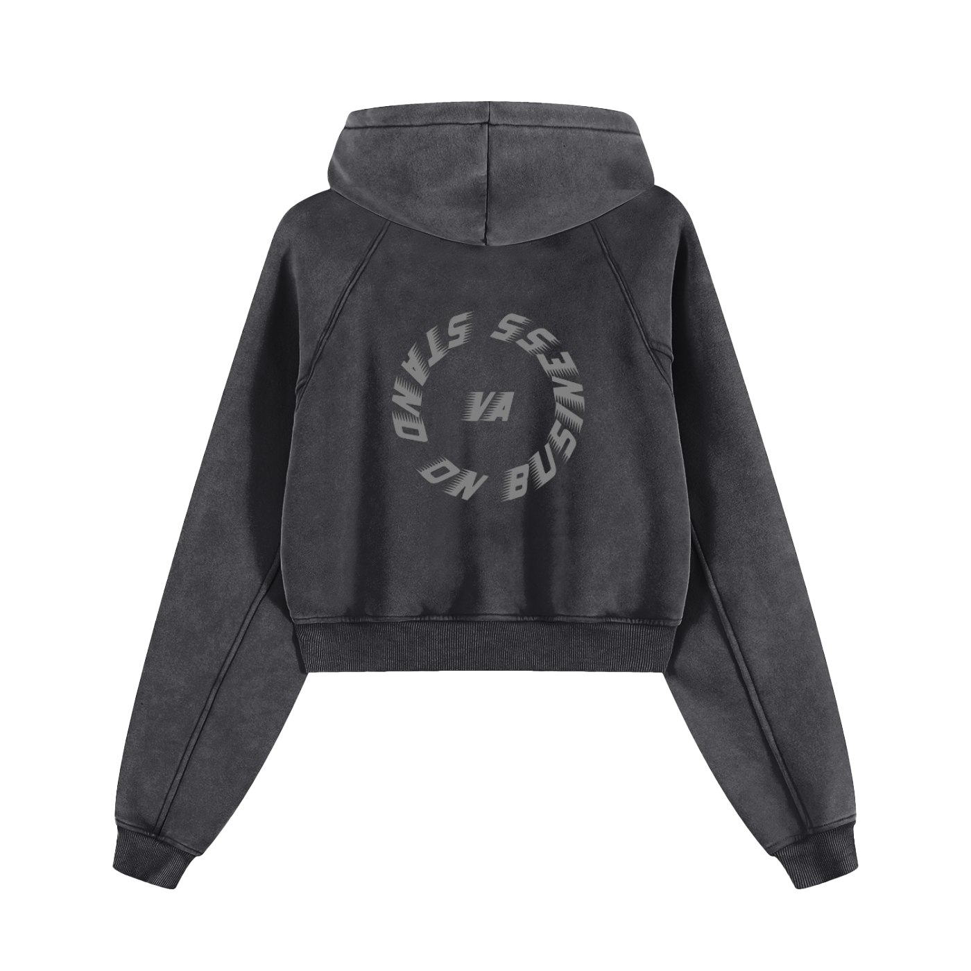 Womens VA Blue Collar Workers Snow Washed Cropped Hoodie